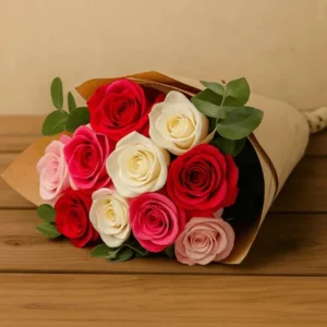 bouquet de 12 rosas – cor à sua escolha