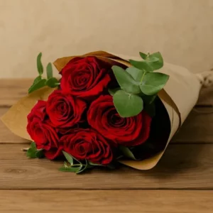 bouquet de 6 rosas vermelhas – cor à sua escolha