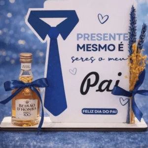 placa decorativa com mini licor – presente para o dia do pai