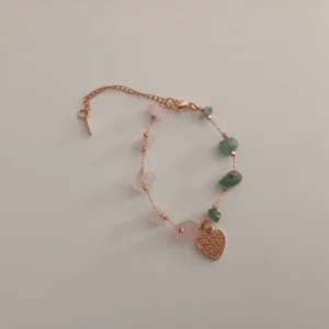 pulseira com coração em aço inoxidável