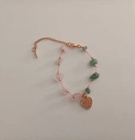 pulseira com coração em aço inoxidável